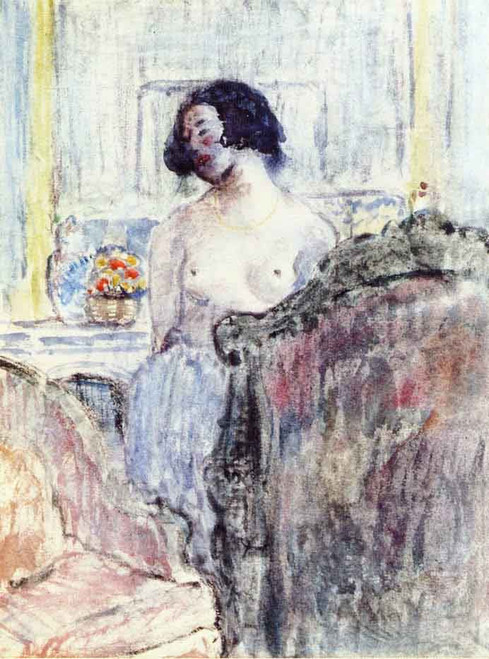 In Front Of The Mantel By Frederick Carl Frieseke By Frederick Carl Frieseke