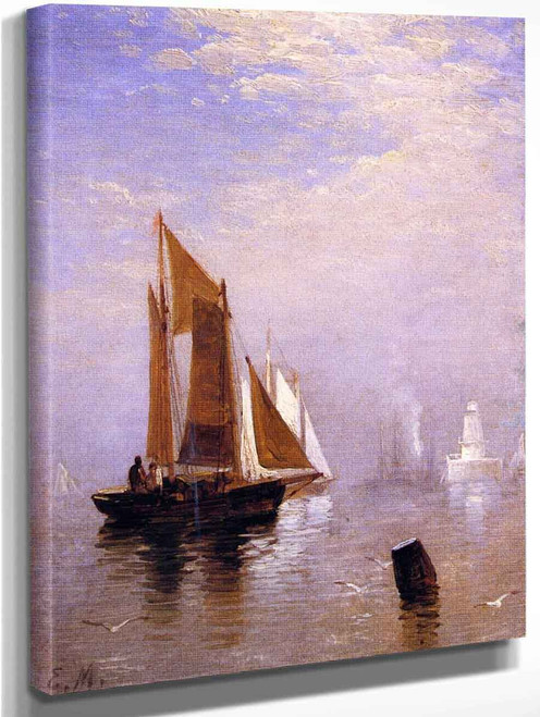 In New York Harbor By Edward Moran