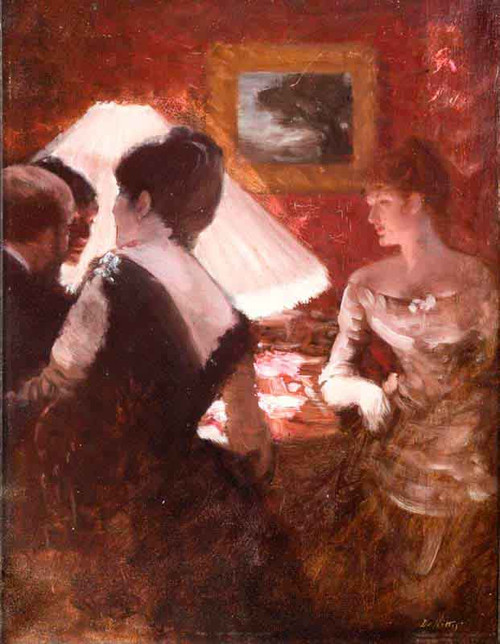 In The Lamplight By Giuseppe De Nittis By Giuseppe De Nittis