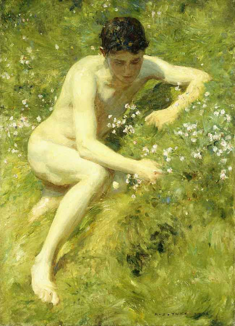 In The Meadow By Henry Scott Tuke