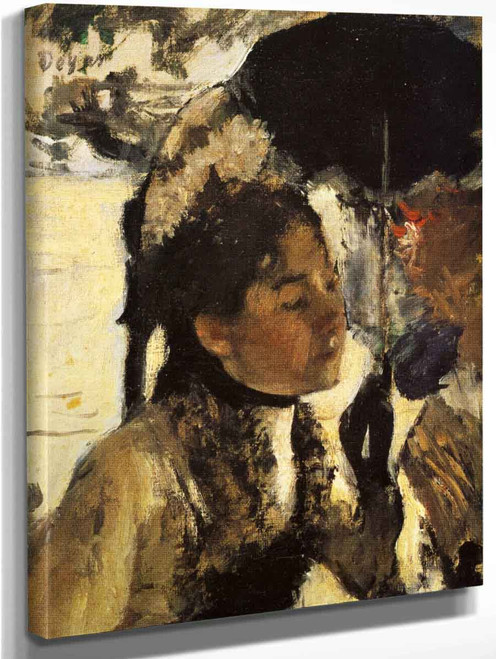 In The Tuileries, Woman With A Parasol By Edgar Degas