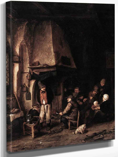 Interior Of A Farmhouse With Skaters By Adriaen Van Ostade By Adriaen Van Ostade