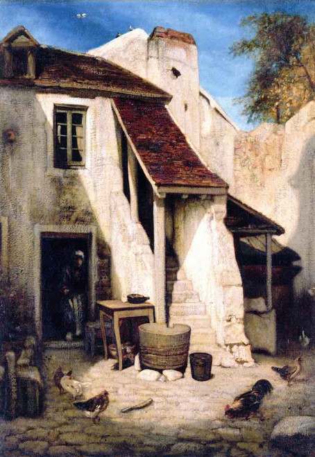 Interno Di Corte Rustica A Fontainebleau By Alexandre Gabriel Decamps