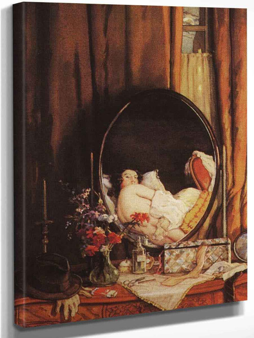 Intimate Reflection In The Mirror On The Dressing Table By Konstantin Somov