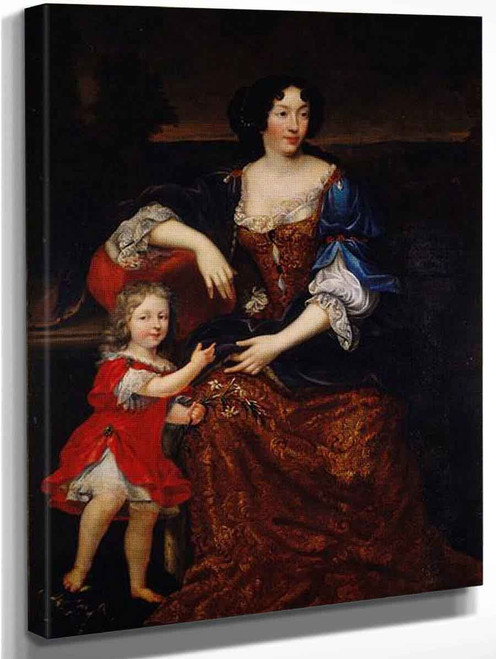 Isabelle D'orleans, Duchess Of Guise With Her Son By Pierre Mignard, Aka Le Romain Art Reproduction