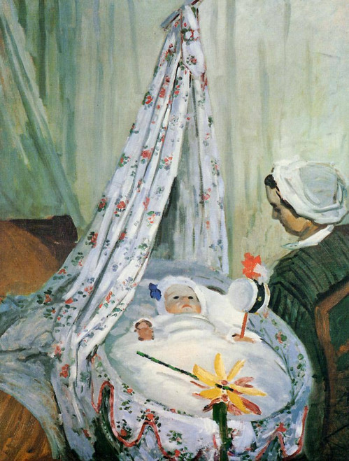 Jean Monet In His Cradle By Claude Oscar Monet