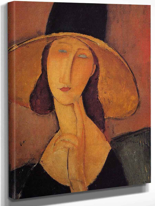 Jeanne Hebuterne In A Large Hat By Amedeo Modigliani