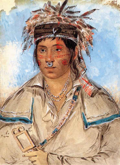 Kee Mo Ra Nia, No English, Peoria By George Catlin
