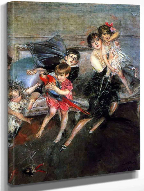 La Signora Edwards Con I Quattro Figli E La Bambinaia By Giovanni Boldini