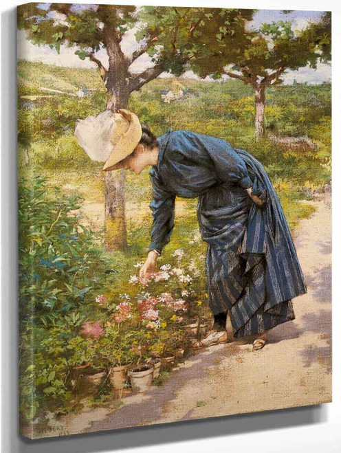 Lady In A Garden By Victor Gabriel Gilbert By Victor Gabriel Gilbert