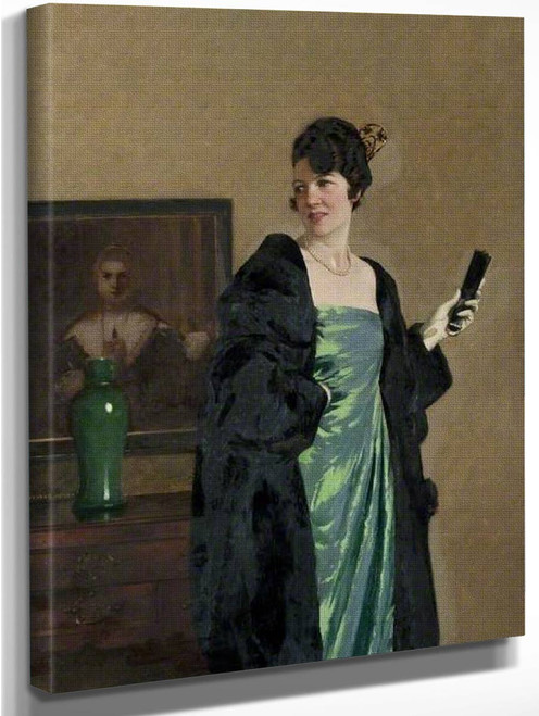 Lady In A Green Dress By George Henry, R.A., R.S.A., R.S.W.  By George Henry, R.A., R.S.A., R.S.W.