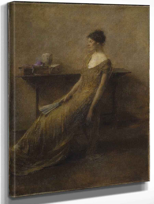 Lady In Gold By Thomas Wilmer Dewing By Thomas Wilmer Dewing