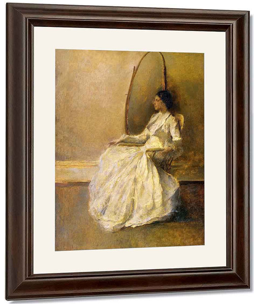 Lady In White By Thomas Wilmer Dewing By Thomas Wilmer Dewing