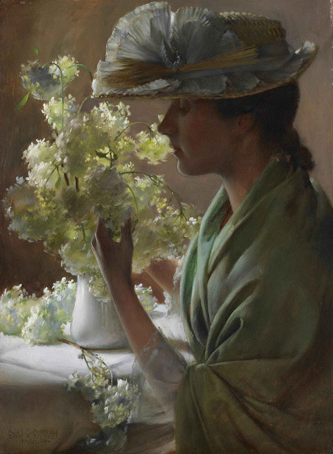 Lady With A Bouquet by Charles Courtney Curran