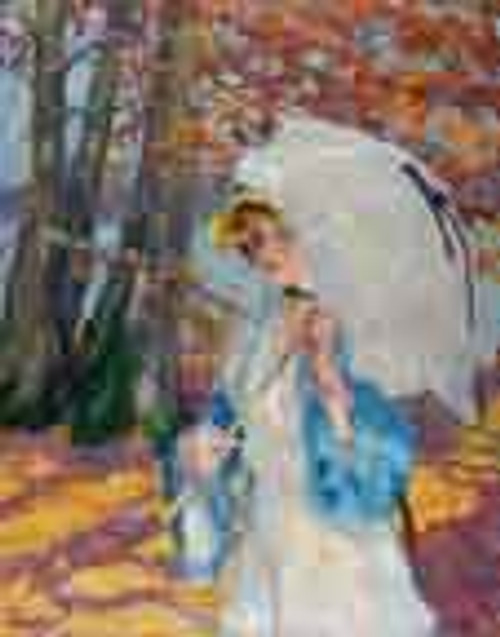 Lady With A Parasol By Edward Cucuel By Edward Cucuel
