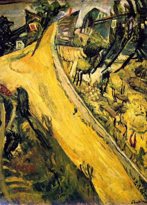 Landscape With Ascending Road At Cagnes By Chaim Soutine