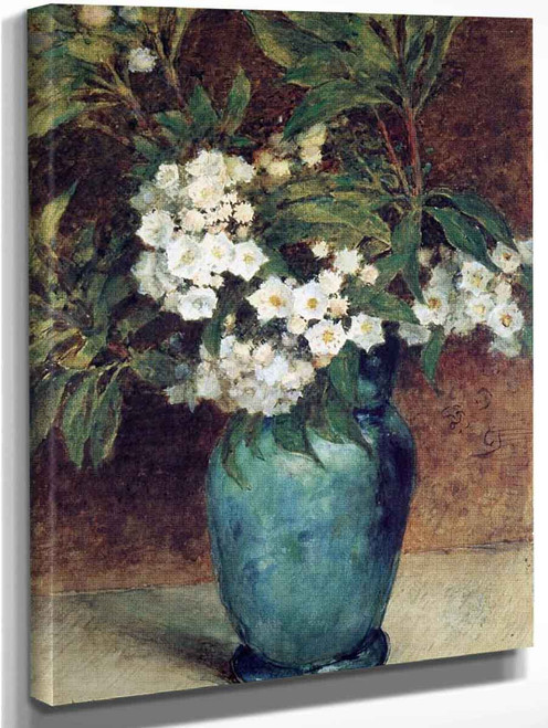 Laurel Blossoms In A Blue Vase By Thomas Worthington Whittredge
