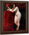 Nude Woman, Holding Red Drapery By William Etty By William Etty