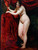 Nude Woman, Holding Red Drapery By William Etty By William Etty