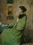 Portrait Of A Lady Holding A Rose By Thomas Wilmer Dewing By Thomas Wilmer Dewing