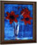 Red Amaryllis On Blue By Christian Rohlfs