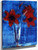 Red Amaryllis On Blue By Christian Rohlfs