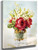 Red Roses In A Vase By Raoul De Longpre By Raoul De Longpre