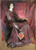 Seated Woman Wearing Elizabethan Headdress By Edwin Austin Abbey