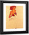 Semi Nude Girl Holding Her Breast, Facing Right By Egon Schiele