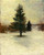 Snow, Sketch Hillside With Cedars, Evening By John La Farge By John La Farge