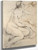 Study Of A Female Nude Leaning On A Cornucopia By Charles Joseph Natoire By Charles Joseph Natoire