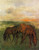 Two Horses In A Pasture By Edgar Degas