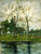 Two Trees Silhouetted Behind A Water Course By Piet Mondrian