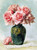 Vase With Pink Roses By Raoul De Longpre By Raoul De Longpre