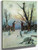 Winter Landscape With Cemetery By Julius Klever