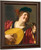 Woman Tuning A Lute By Gerard Van Honthorst By Gerard Van Honthorst