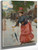 Boulevard Scene With An Elegant Lady By Jean Georges Beraud By Jean Georges Beraud