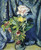 Flowers Against A Blue Drape By Alfred Henry Maurer By Alfred Henry Maurer