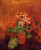 Flowers In A Pot On A Red Background By Odilon Redon By Odilon Redon