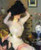 Lady Trying On A Hat By Frank W. Benson By Frank W. Benson