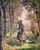 Little Girl And Kids In The Forest At Pierrefonds By Henri Lebasque By Henri Lebasque