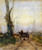 Man On A Cart In The Wood By Johan Hendrik Weissenbruch