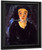 Portrait Of A Woman Against Blue Background 2 By Chaim Soutine