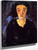 Portrait Of A Woman Against Blue Background 2 By Chaim Soutine