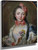 Portrait Of A Woman Holding Flowers By Charles Antoine Coypel Iv By Charles Antoine Coypel Iv