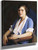 Portrait Of A Young Woman In Blue By William Macgregor Paxton By William Macgregor Paxton