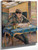 Portrait Of Rodo Reading By Camille Pissarro By Camille Pissarro