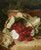 Raspberries In A Cabbage Leaf Lined Basket With White Convulus On A Stone Ledge By Eloise Harriet Stannard