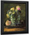 Roses In Blue Crackle Glass Pitcher By John La Farge By John La Farge