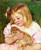 Sara Holding A Cat By Mary Cassatt By Mary Cassatt